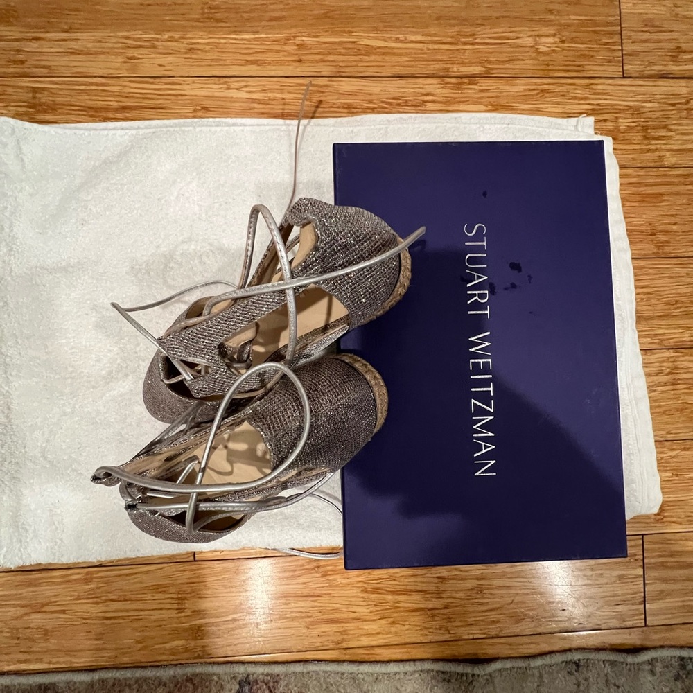 Stuart Weitzman Silver Espadrilles - image 2